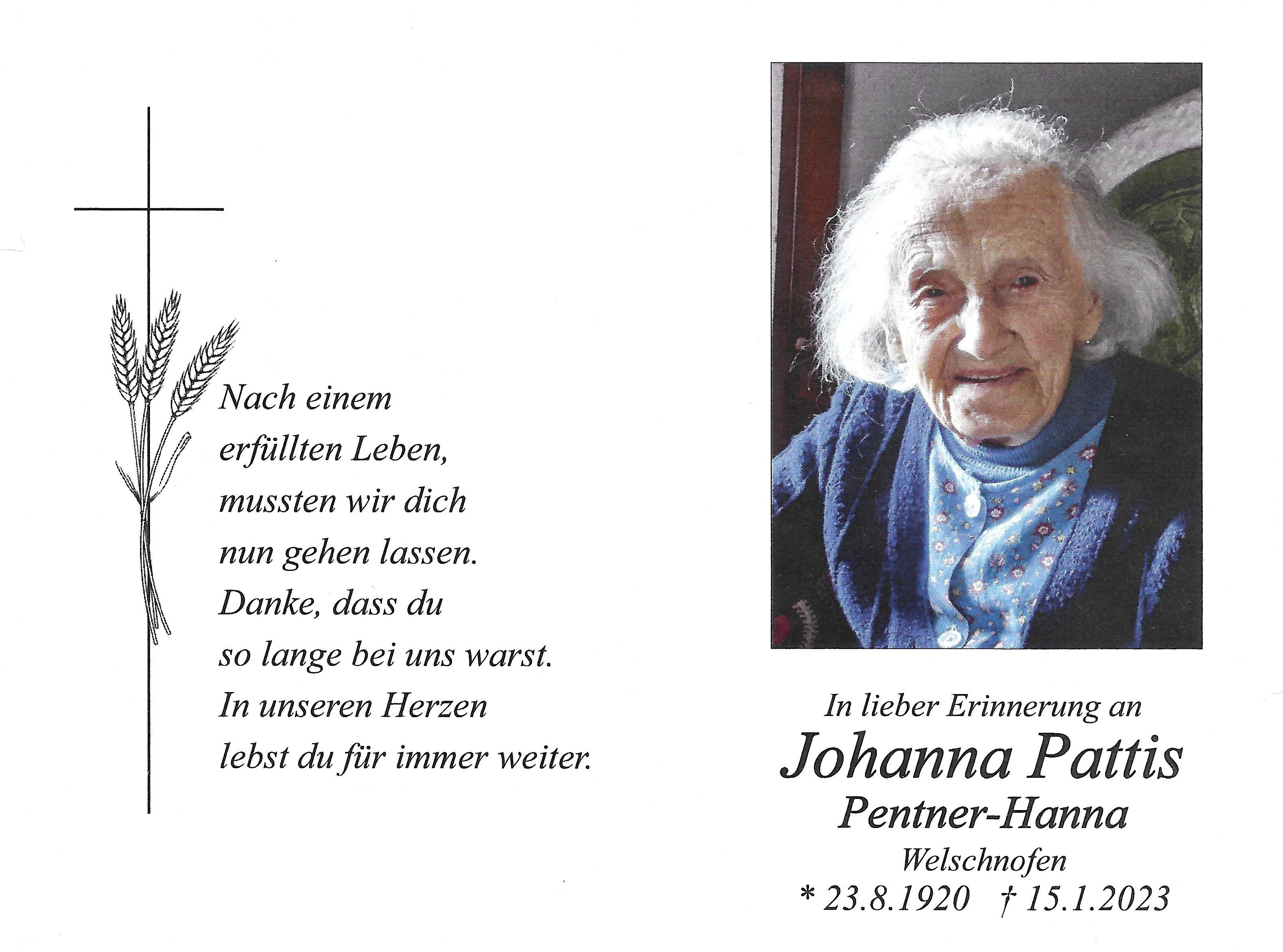 Johanna Pattis Pentner Hanna