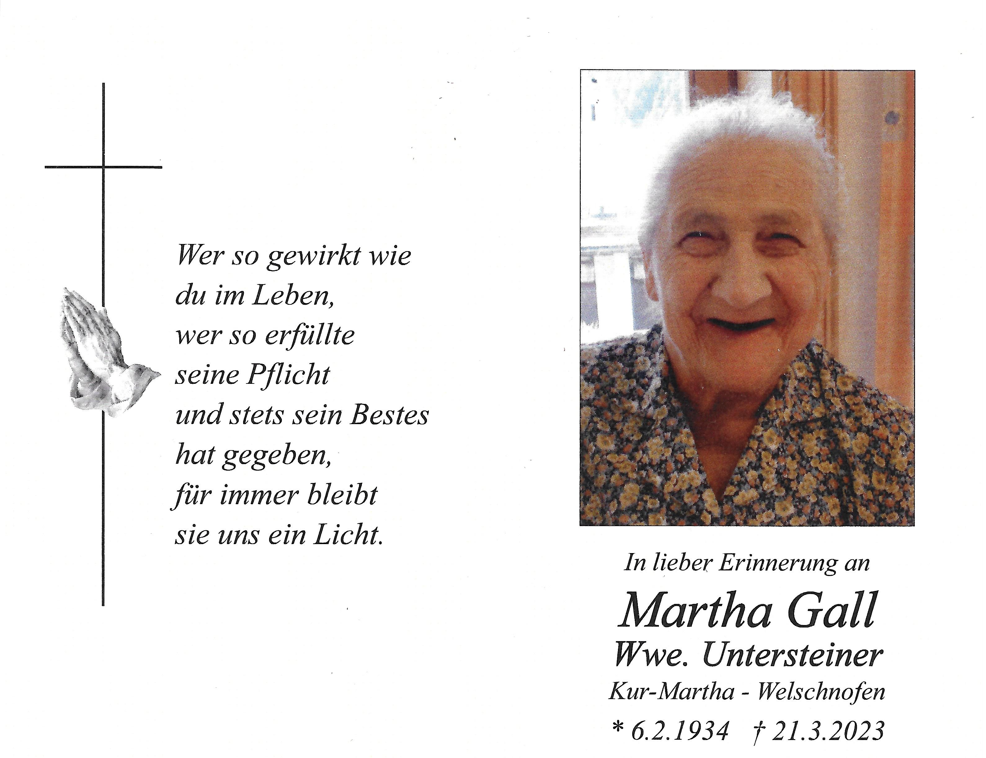 Martha Gall Wwe. Untersteiner