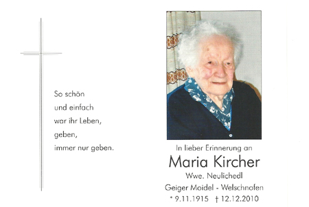 Maria Kircher Neulichedl