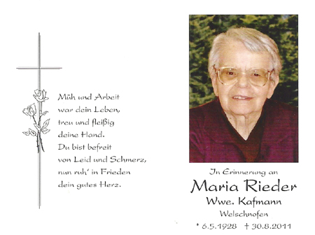 Maria Rieder Kafmann