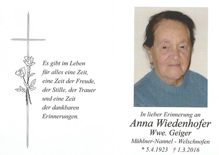 Anna Wiedenhofer Geiger