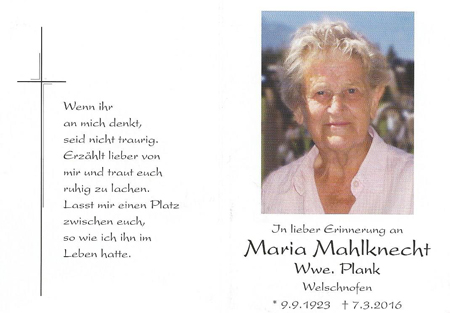 Maria Mahlknecht Plank